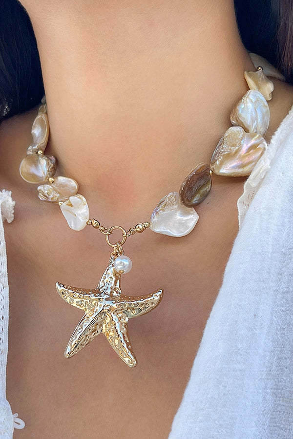 Resort Style Summer Starfish Shell Pearl Jewelry-consonak