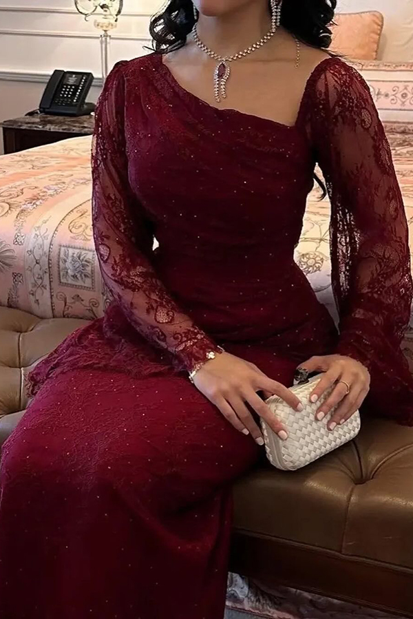 Fashionable Hollow Lace Elegant Slim Hot Diamond Maxi Dress-consonak