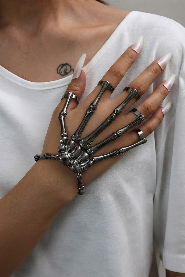 Skeleton Hand Ring and Bracelet Set-Consonak