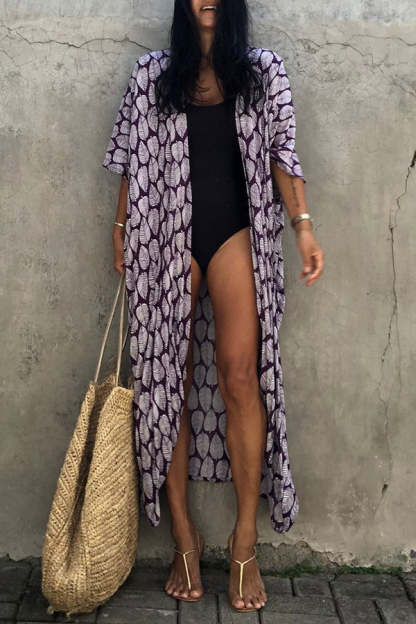 Hidden Island Boho Printed Kimono Beach Cover-up-consonak