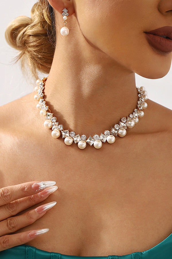 Elegant Baroque Pearl Necklace and Earring Set | Consonak