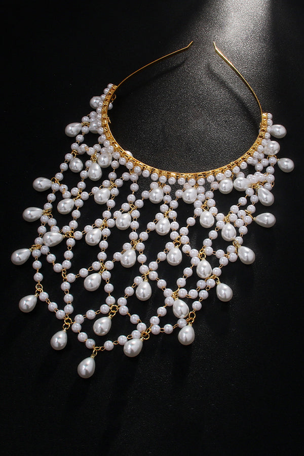 Vintage Bohemian Mesh Pearl Fashion Headband | Consonak
