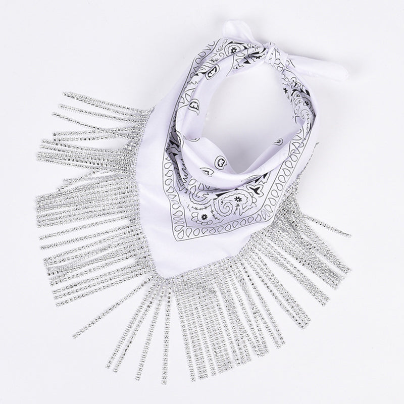British Retro Diamond Tassel Square Scarf | Consonak