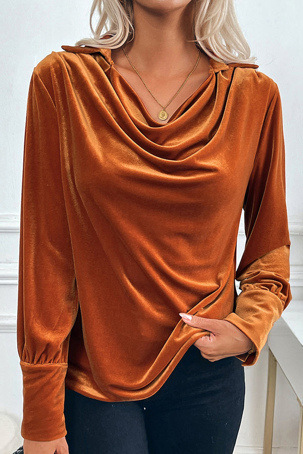 Solid Color Velvet Long-sleeved Casual Loose Shirt-consonak