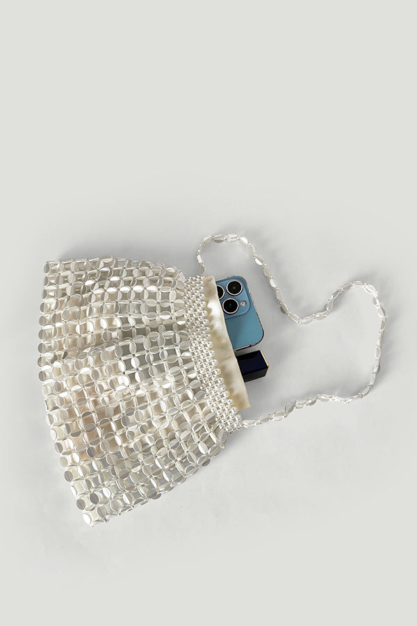 Fashion Handmade Flat Beaded Beaded Woven Handbag Bag-consonak