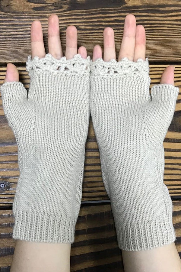 Little Red Bird Flower Embroidery Knitted Warm Gloves-consonak
