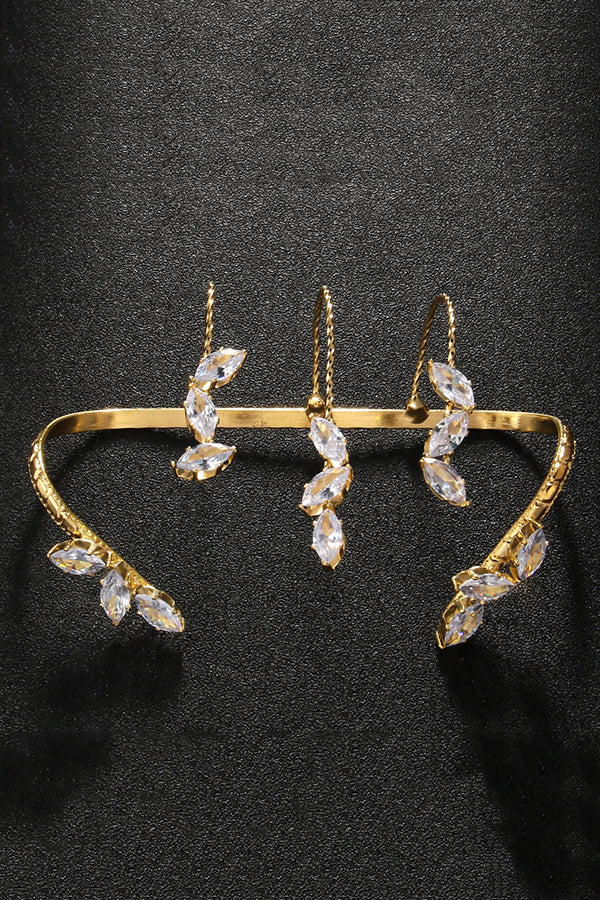 Leaf Shaped Zirconia Adjustable Bracelet | Consonak