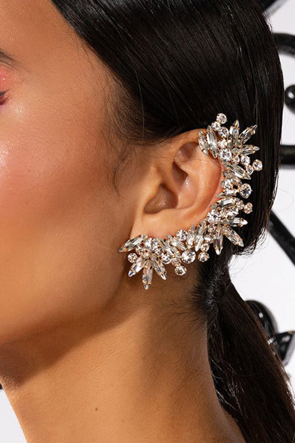 Non-pierced Rhinestone Clip-on Earrings-Consonak