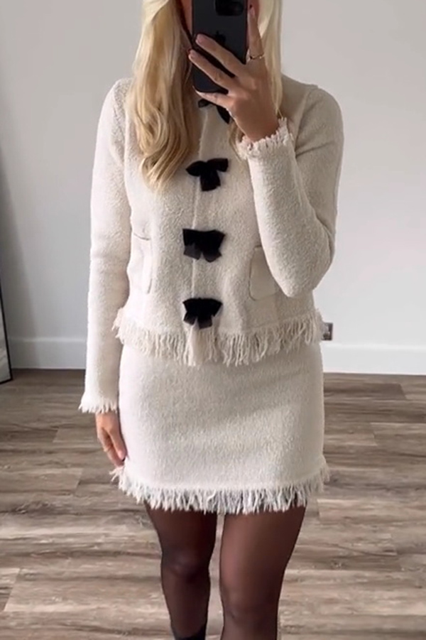 Solid Elastic Waist Knit Mini Skirt-consonak