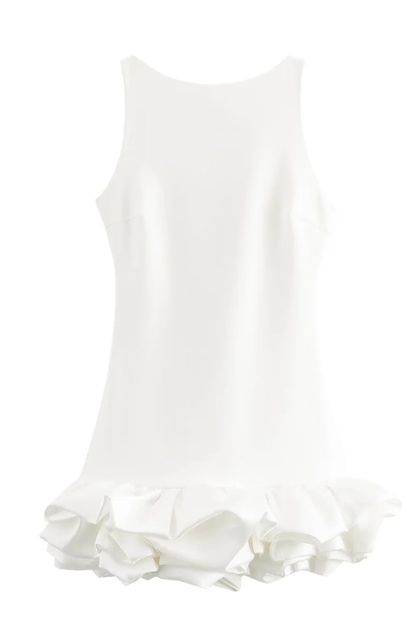 Born To Party Satin Patchwork Cloud Shape Wide Neck Mini Dress-consonak