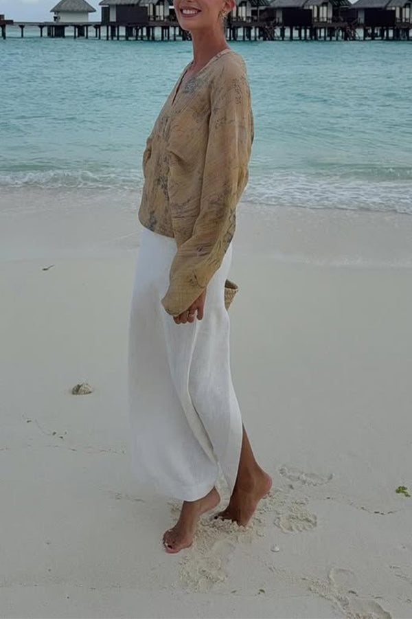 Bohemian Style Ibiza Embroidered Wide-sleeved Shirt-Consonak