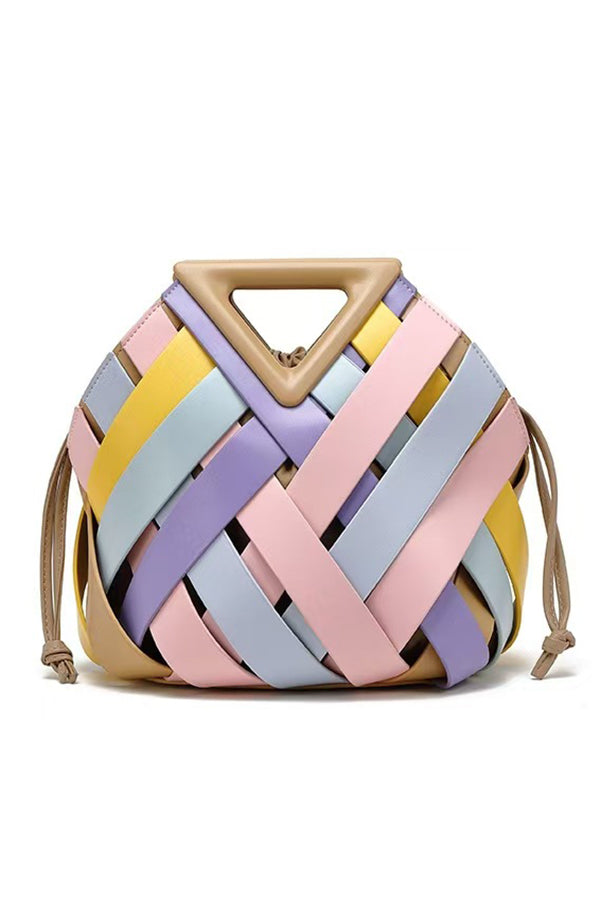 Fashion Triangle Woven Large-capacity Handbag