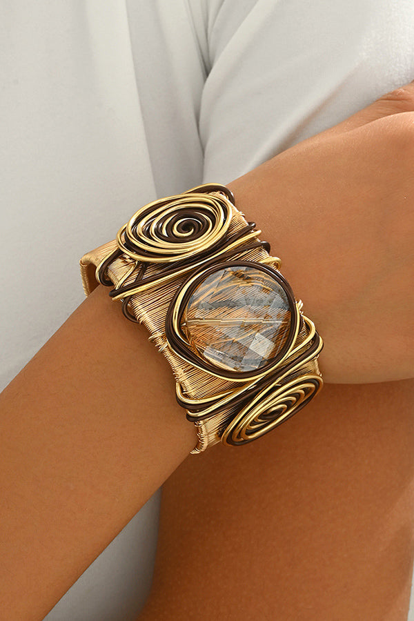 Fashionable Wrapped Gemstone Personalized Bracelet-consonak