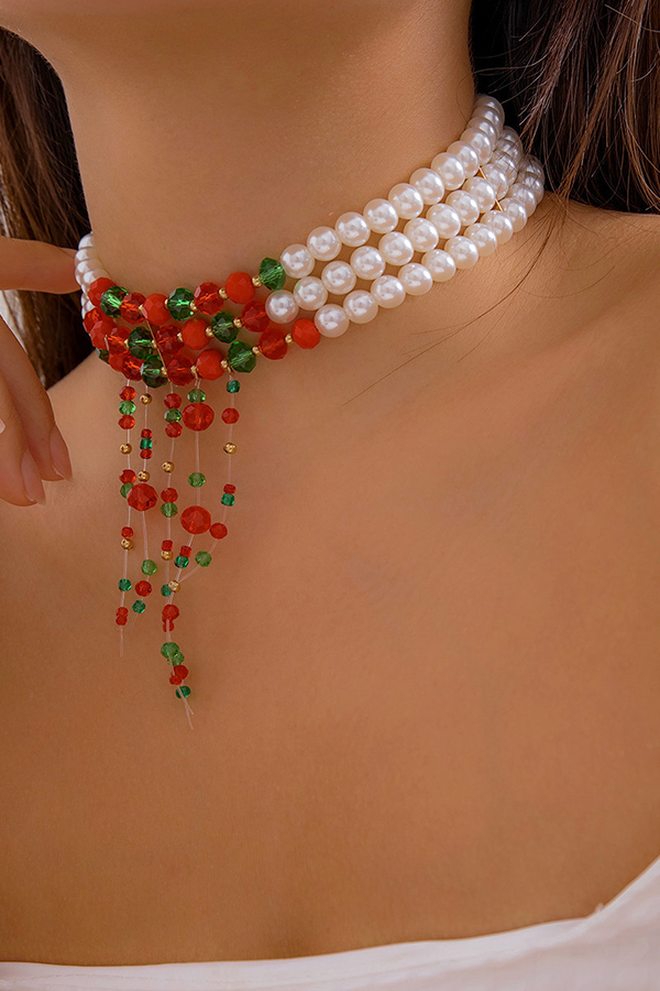 Gothic Blood Drop Tassel Halloween Personalized Necklace-consonak