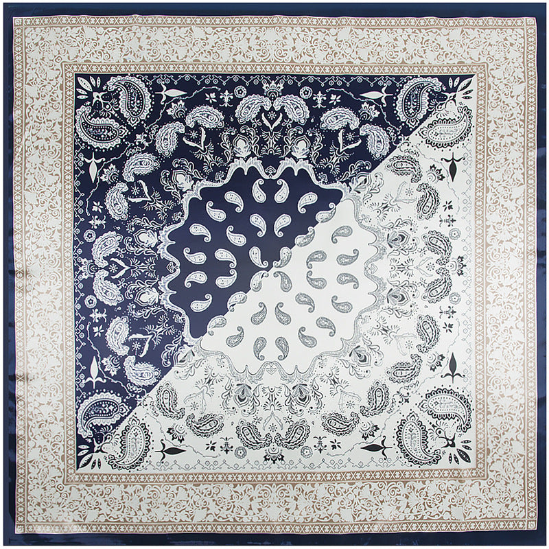 Bohemian Ethnic Style Color Matching Square Silk Scarf-consonak