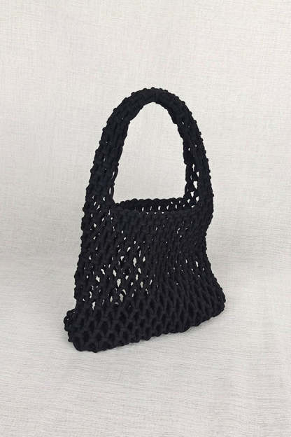 Lazy Style Fishnet Woven Tote Bag-consonak