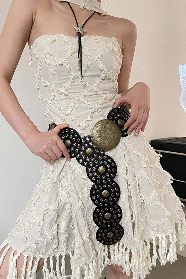 Ethnic Retro Round Hollow Belt-consonak