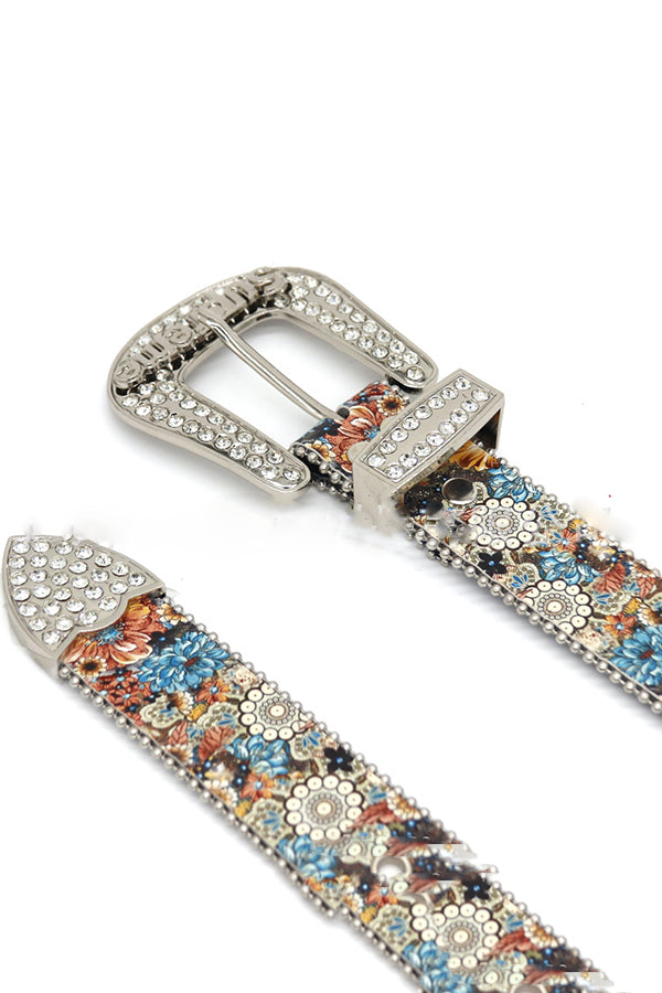 Fashionable Printed Rhinestone Letter-decorated Simple Belt-consonak