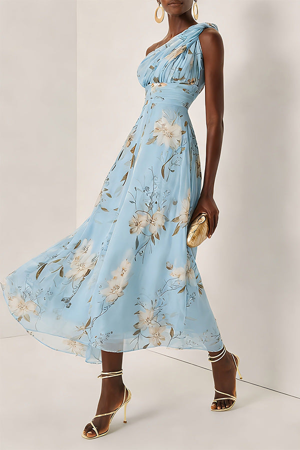 Seraphina One-Shoulder Floral Maxi Dress-Consonak