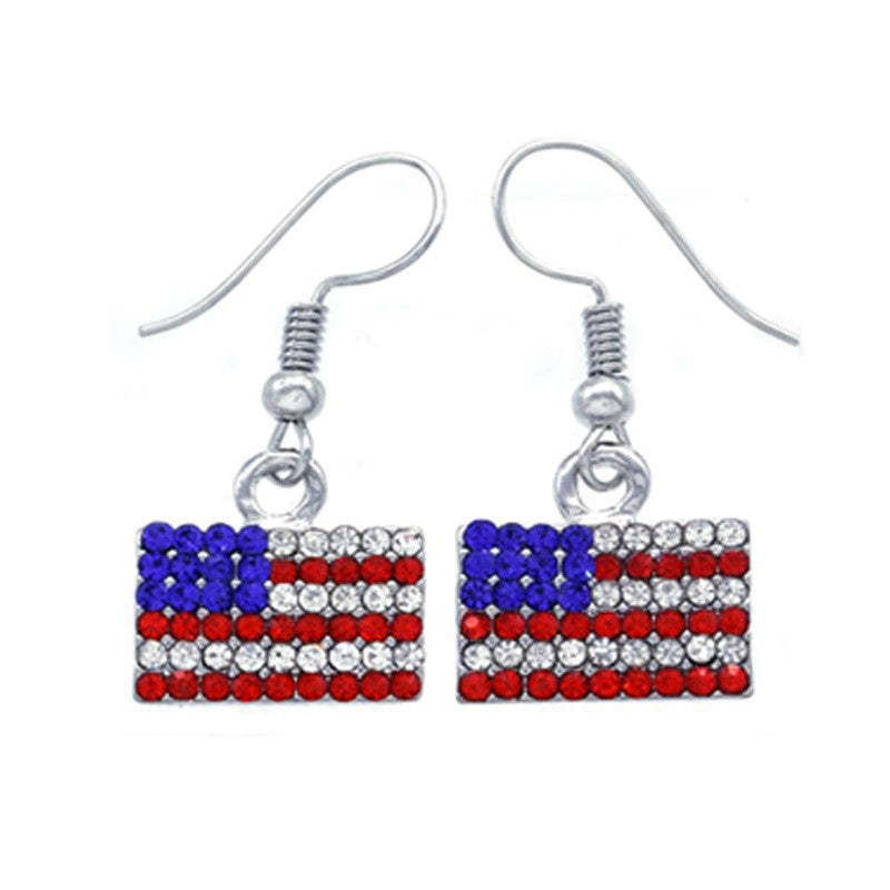 Independence Day American Flag Soft Metal Earrings-consonak