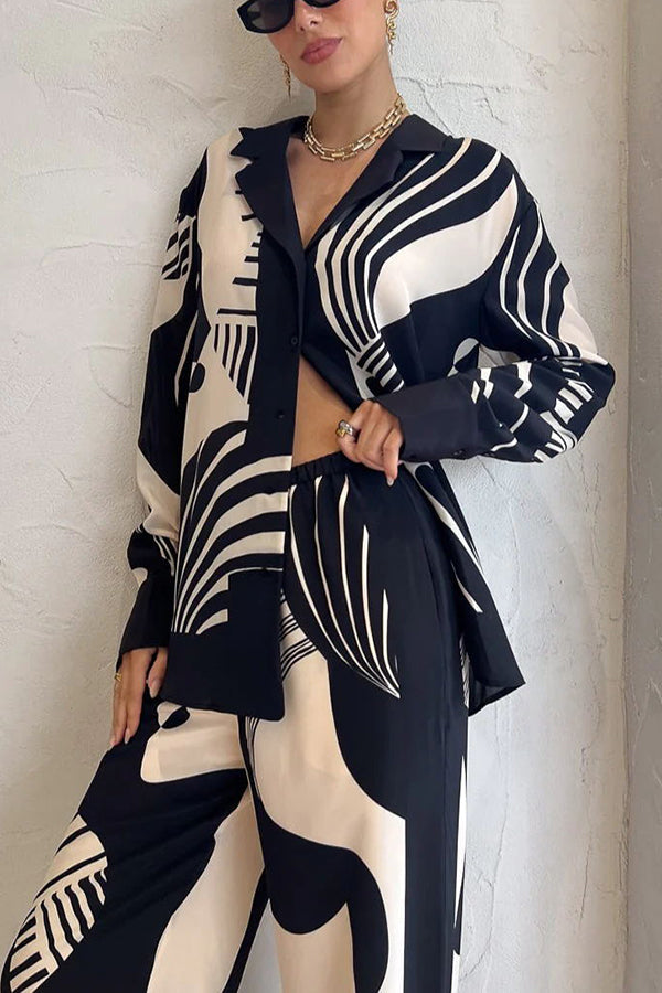 Weekend Escape Exclusive Print Contrast Trims Drape Blouse-consonak