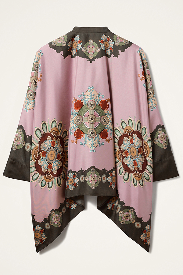 Satin Unique Print Loose Batwing Sleeve Top and Elastic Waist Pocket Casual Wide-leg Pants Set-consonak