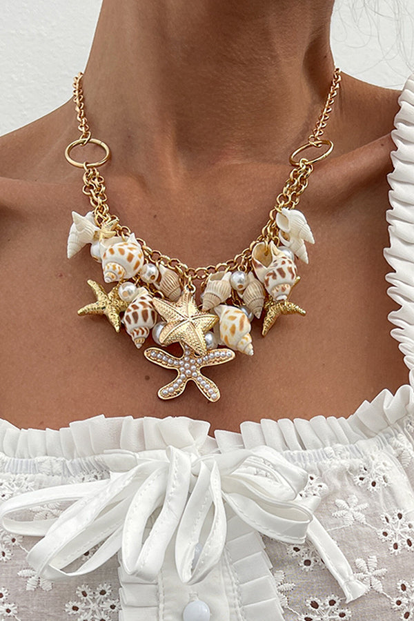 Bohemian Beach Shell Alloy Necklace-consonak