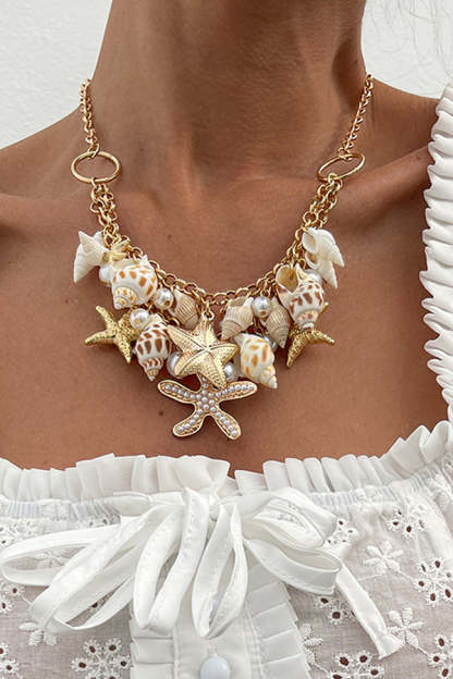 Bohemian Beach Shell Alloy Necklace-consonak