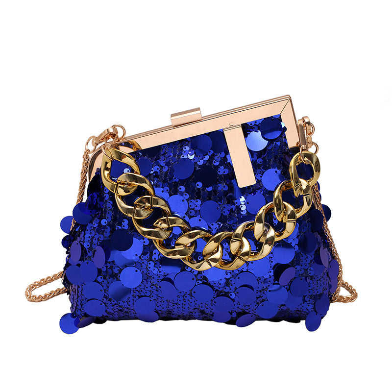Sequin Chain Shoulder Crossbody Evening Bag-consonak