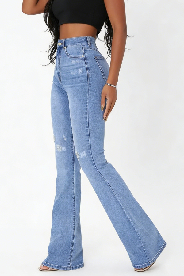 Stylish Pocket Casual Stretch Ripped Jeans