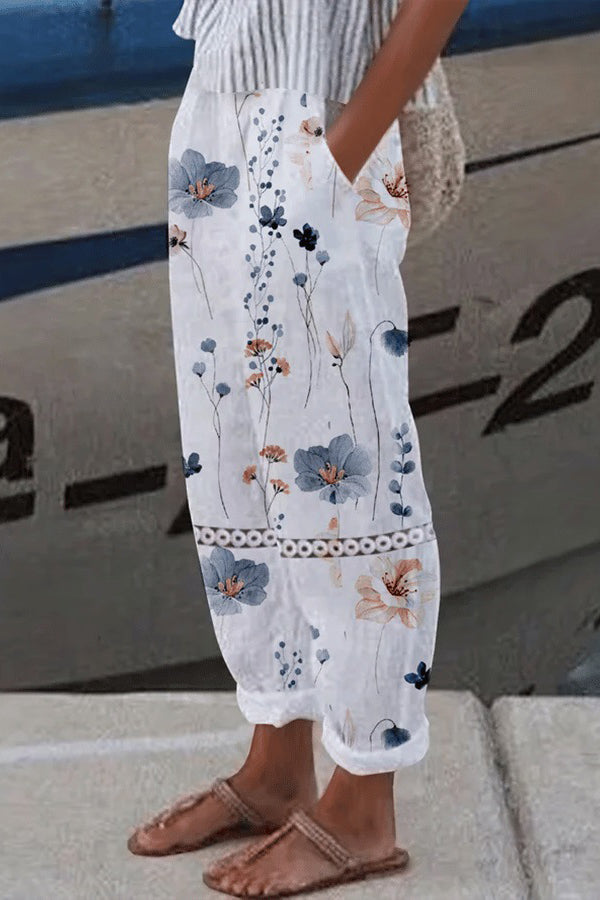 Casual Unique Printed Button Pocket Pants-consonak