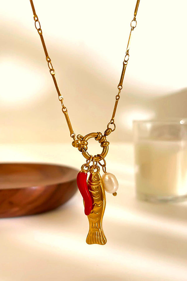 Fashion Koi Freshwater Pearl Necklace-consonak