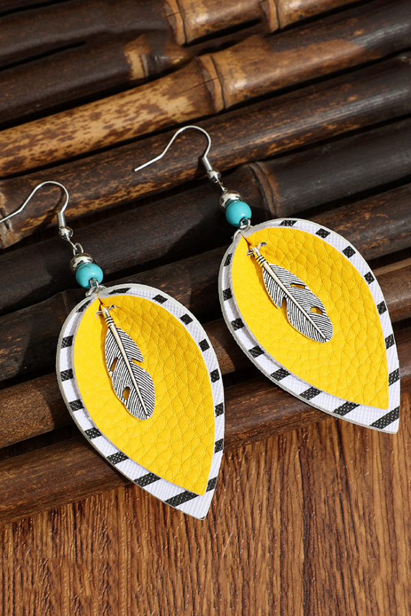 Bohemian Style Color-blocked Striped Earrings