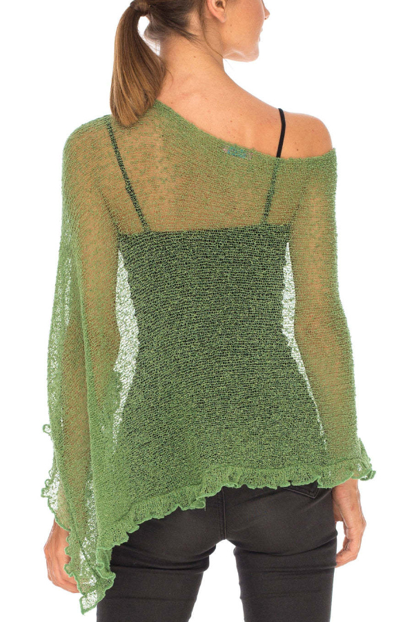 Solid Color Loose-fitting See-through Irregular Casual Cover-up-consonak