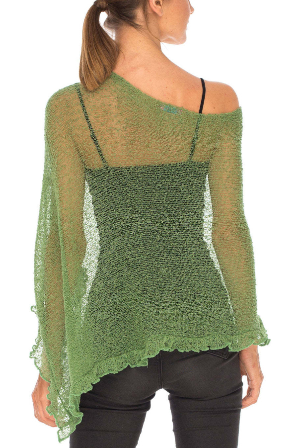 Solid Color Loose-fitting See-through Irregular Casual Cover-up-consonak
