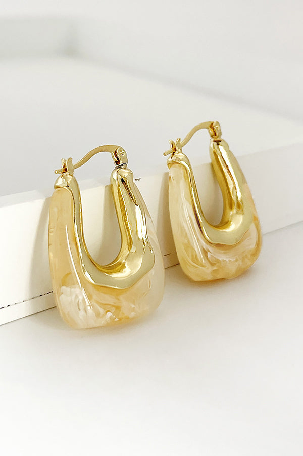 Fashionable Geometric U-shaped Colorful Jelly Earrings | Consonak