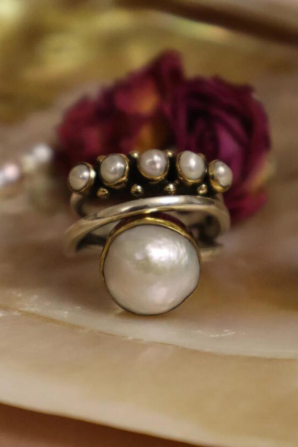 Vintage Pearl Open Ring-consonak