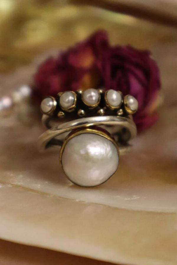 Vintage Pearl Open Ring-consonak