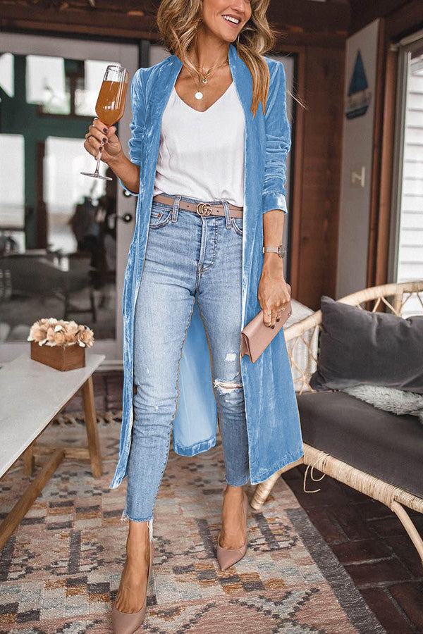 Cheering My Way Velvet Kimono Coat-consonak