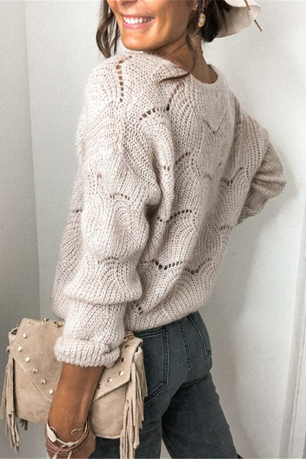Fashionable V-neck Long-sleeved Knitted Sweater Cardigan-consonak