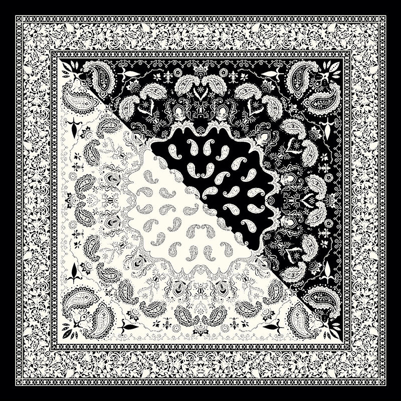 Bohemian Ethnic Style Color Matching Square Silk Scarf-consonak