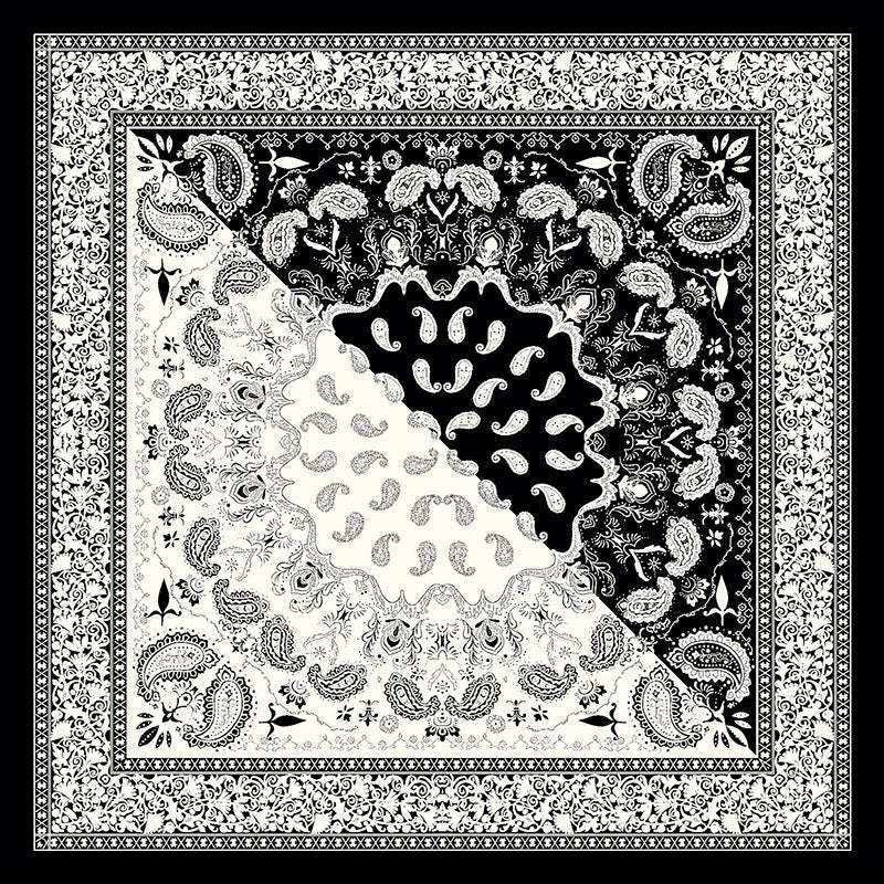 Bohemian Ethnic Style Color Matching Square Silk Scarf-consonak