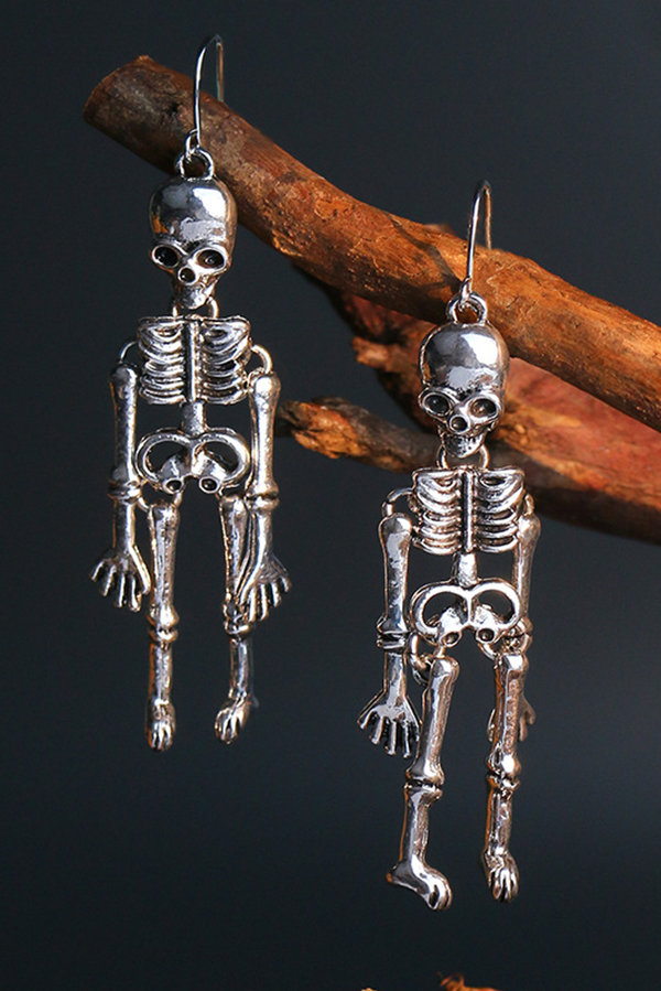 Halloween Dark Style Skull Earrings-consonak