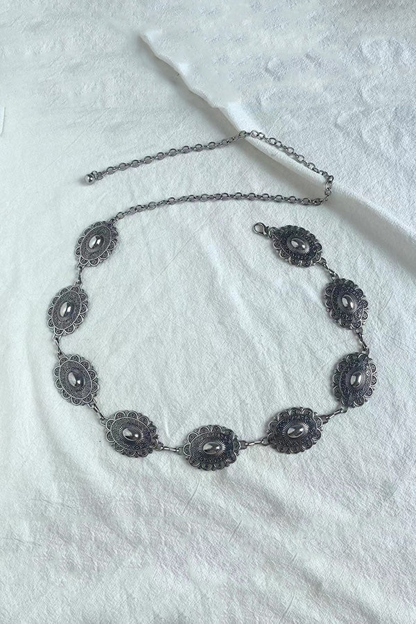 Retro Metal Carved Geometric Waist Chain | Consonak