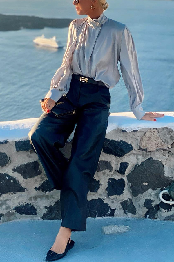 Falling for You Faux Leather Pocketed Wide Leg Stretch Pants-consonak