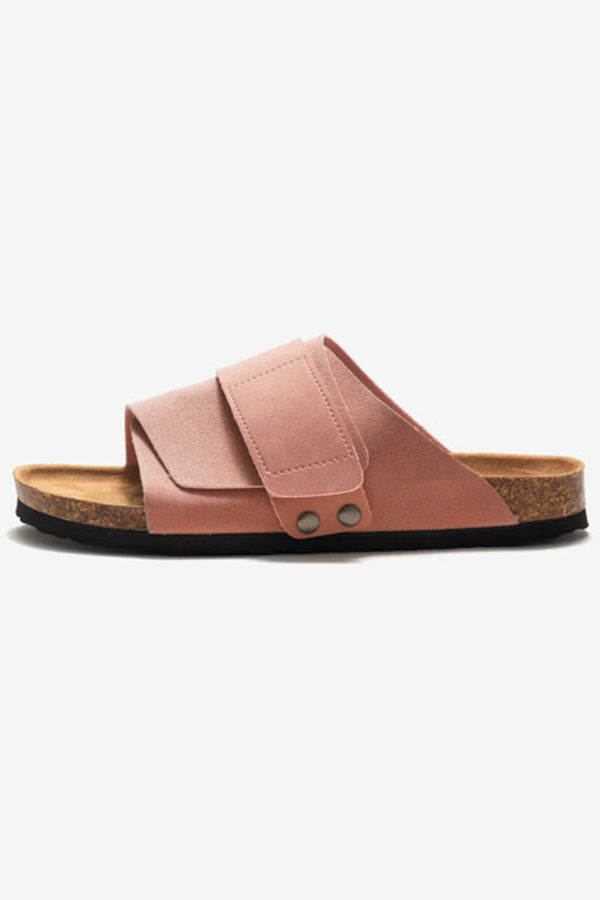 Frosted Leather Beach Slip-on Sandals-consonak
