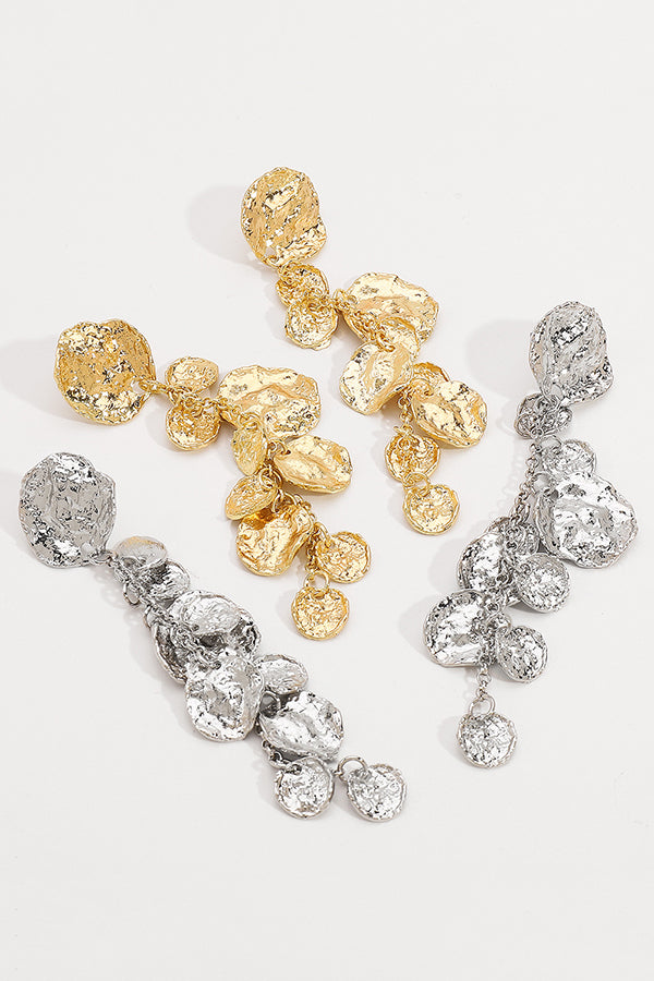 Light Luxury Metal Disc Pendant Earrings | Consonak