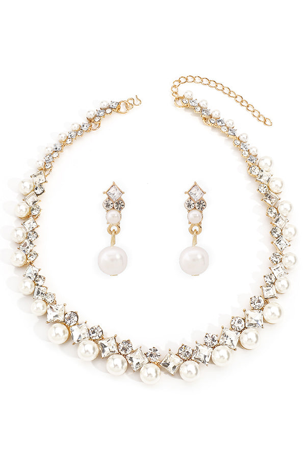 Elegant Baroque Pearl Necklace and Earring Set | Consonak