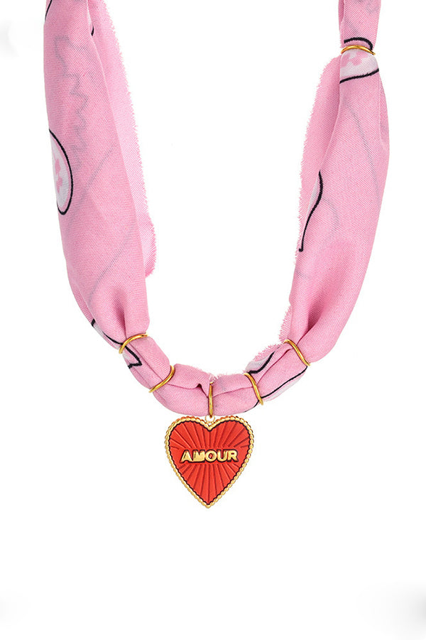 Dopamine Color Silk Scarf Fun Small Item Necklace-consonak