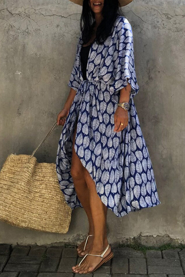 Hidden Island Boho Printed Kimono Beach Cover-up-consonak